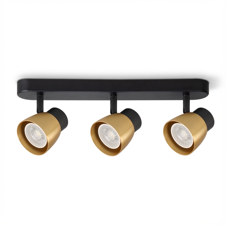 Brilagi - LED RGBW hämardatav suunavalgusti NUGGET 3xGU10/6W/230V must/kuldne