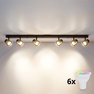 Brilagi - LED RGBW hämardatav suunavalgusti NUGGET 6xGU10/6,5W/230V 2700-6500K Wi‑Fi must/kuld