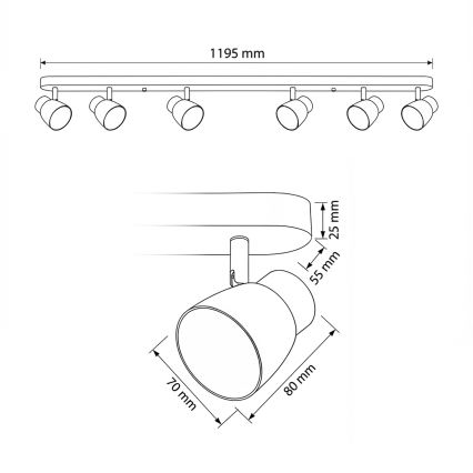Brilagi - LED RGBW hämardatav suunavalgusti NUGGET 6xGU10/6W/230V 2700-6500K Wi-Fi must/kuldne