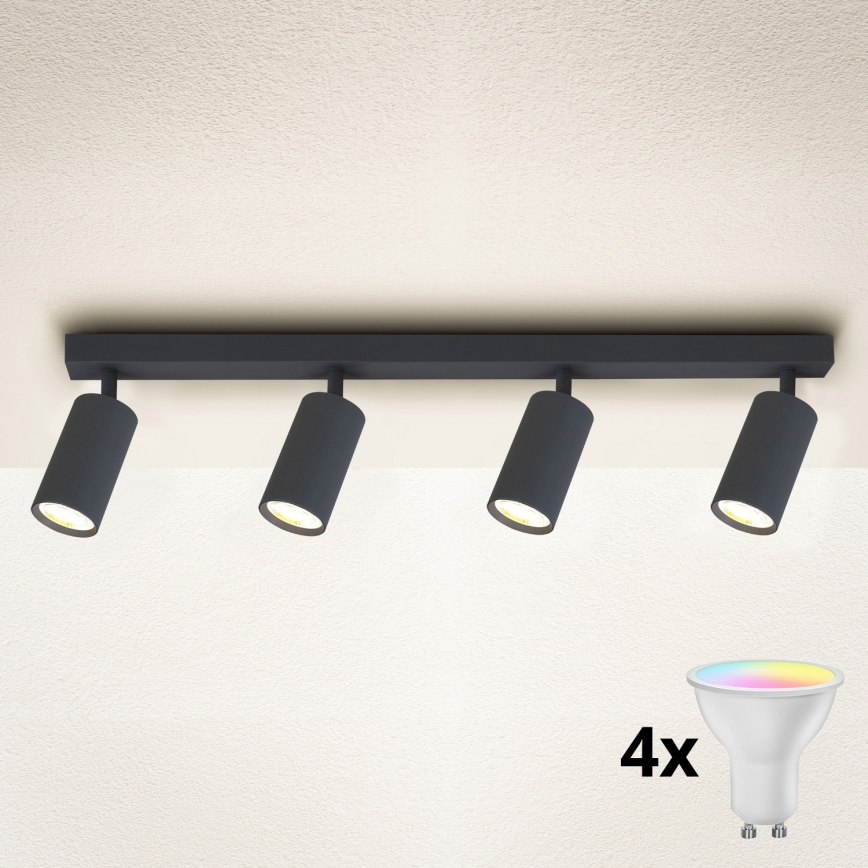 Brilagi - LED RGBW hämardatav suunavalgusti SELE 4xGU10/6,5W/230V 2700-6500K antratsiit