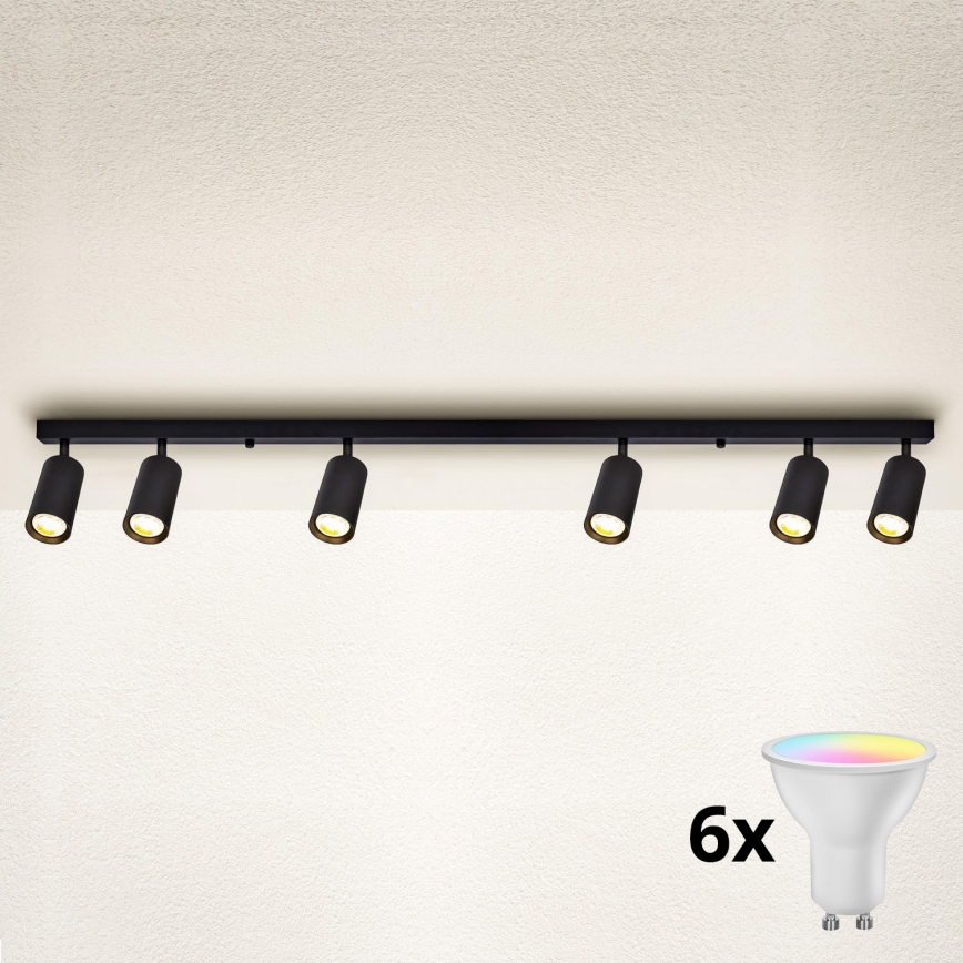 Brilagi - LED RGBW hämardatav suunavalgusti SELE 6xGU10/6,5W/230V 2700-6500K must