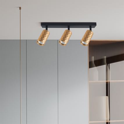 Brilagi - LED RGBW hämardatav punktvalgusti SELE DIAMANT 3xGU10/6W/230V 3000K kuldne + kaugjuhtimispult