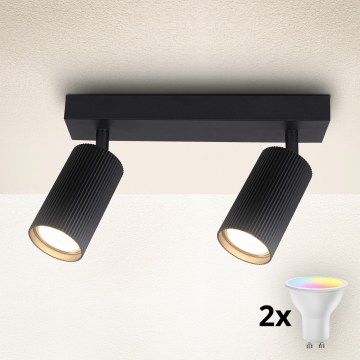 Brilagi - LED RGBW hämardatav suunavalgusti SELE MODERN 2xGU10/6,5W/230V 2700-6500K Wi-Fi must