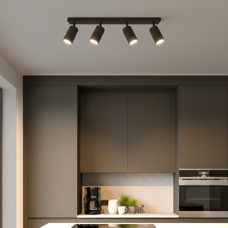 Brilagi - LED RGBW hämardatav suunavalgusti SELE MODERN 4xGU10/4,8W/230V 3000K must + kaugjuhtimispult