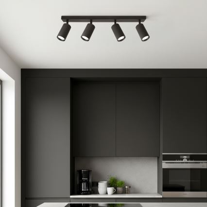Brilagi - LED RGBW hämardatav suunavalgusti SELE MODERN 4xGU10/4,8W/230V 3000K must + kaugjuhtimispult