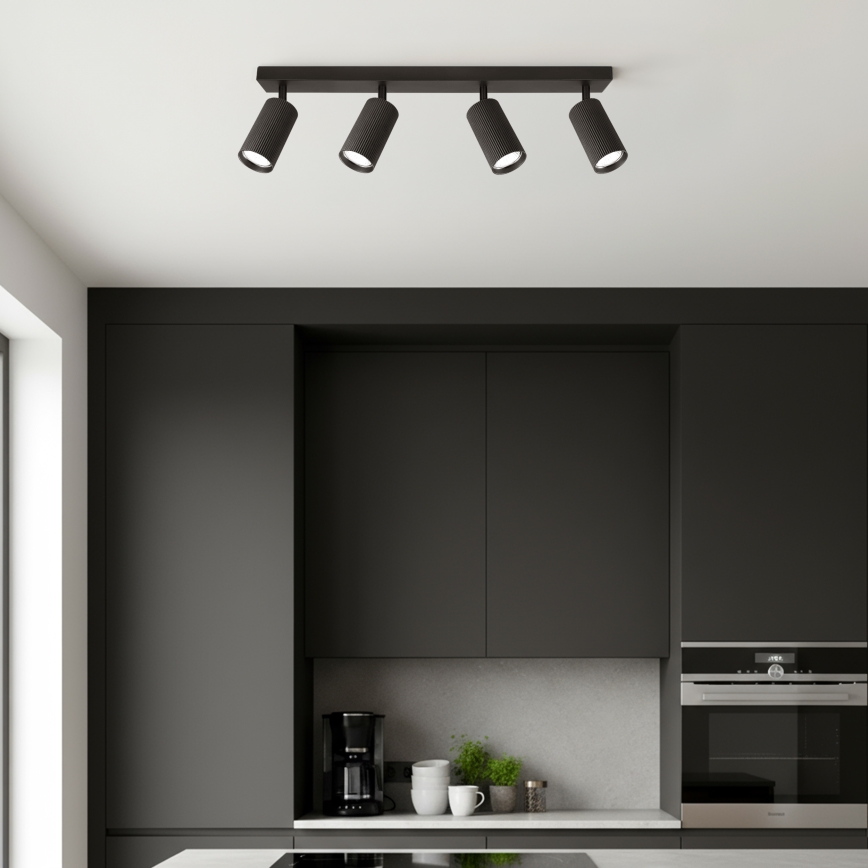 Brilagi - LED RGBW hämardatav suunavalgusti SELE MODERN 4xGU10/4,8W/230V 3000K must + kaugjuhtimispult