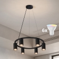 BRILAGI - LED RGBW hämardatav traadil riputatav lühter SELE 6xGU10/6,5W/230V 2700-6500K must + kaugjuhtimispult