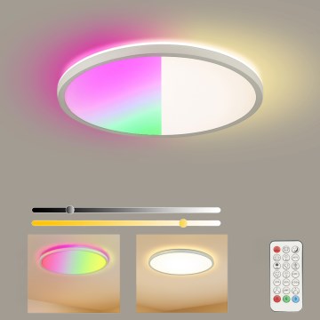 Brilagi - LED RGBW hämardatav ultraõhuke laelamp LED/18W/230V 2700–6500K Ø 30 cm valge + kaugjuhtimispult