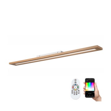 Brilagi - LED RGBW Hämardatav valguspaneel WOODY FRAME LED/34W/230V 11,5x123 cm 2700-6500K tamm + kaugjuhtimispult