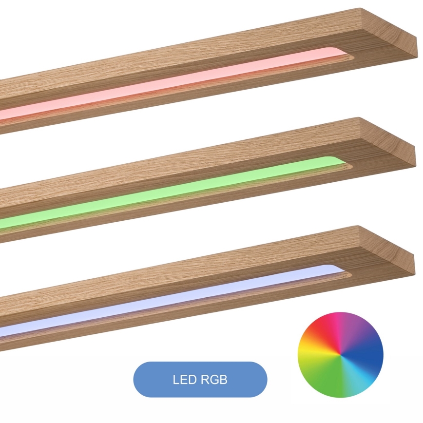 Brilagi - LED RGBW Hämardatav valguspaneel WOODY FRAME LED/34W/230V 11,5x123 cm 2700-6500K tamm + kaugjuhtimispult
