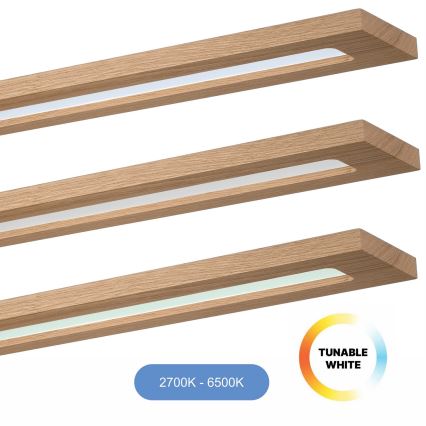 Brilagi - LED RGBW Hämardatav valguspaneel WOODY FRAME LED/34W/230V 11,5x123 cm 2700-6500K tamm + kaugjuhtimispult