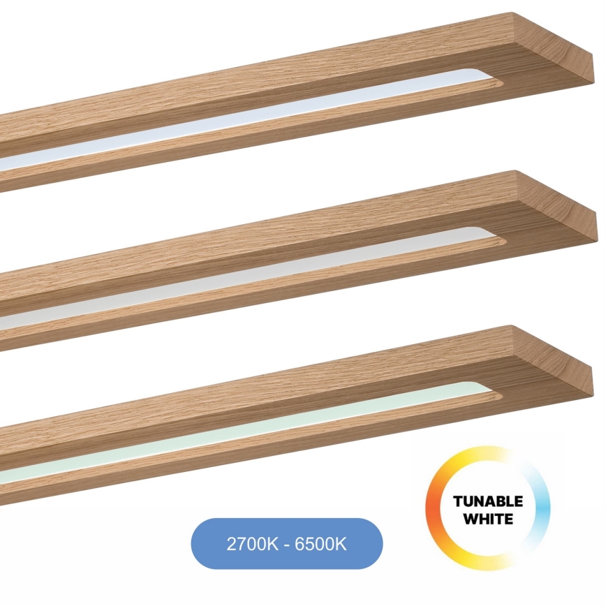 Brilagi - LED RGBW Hämardatav valguspaneel WOODY FRAME LED/34W/230V 11,5x123 cm 2700-6500K tamm + kaugjuhtimispult