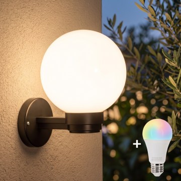 BRILAGI - LED RGBW hämardatav väliseinavalgusti HARBOR 1xE27/12W/230V 2700-6500K IP33 must/valge