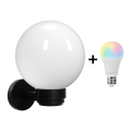 Brilagi - LED RGBW hämardatav väliseinavalgusti HARBOR 1xE27/9W/230V 2700-6500K IP33 must/valge