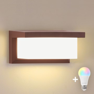 Brilagi - LED RGBW hämardatav välisseinale paigaldatav seinavalgusti BRICKY 1xE27/9W/230V 2700-6500K IP54 pruun