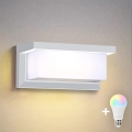 Brilagi - LED RGBW hämardatav välisseinale paigaldatav seinavalgusti BRICKY 1xE27/9W/230V 2700-6500K IP54 valge