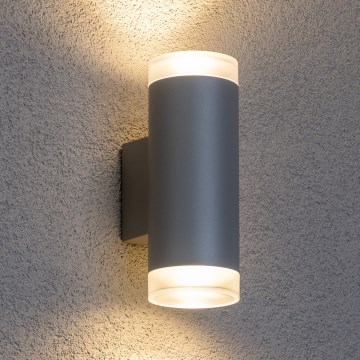 Brilagi - LED RGBW hämardatav välisseinale paigaldatav seinavalgusti MATERA 2xGU10/6W/230V 3000K IP54 hall + kaugjuhtimispult