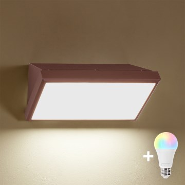 BRILAGI - LED RGBW hämardatav välisseinale paigaldatav seinavalgusti TRIANGLE 1xE27/12W/230V 2700-6500K IP65 pruun