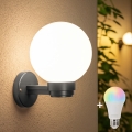 BRILAGI - LED RGBW hämardatav välisseinavalgusti HARBOR 1xE27/12W/230V 2700-6500K IP33 antratsiit/valge
