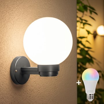 BRILAGI - LED RGBW hämardatav välisseinavalgusti HARBOR 1xE27/12W/230V 2700-6500K IP33 antratsiit/valge