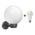 Brilagi - LED RGBW hämardatav välisseinavalgusti HARBOR 1xE27/9W/230V 2700-6500K IP33 antratsiit/valge