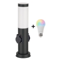 Brilagi - LED RGBW hämardatav välisvalgusti 2 pistikupesaga 1xE27/9W/230V 2700-6500K IP44 40 cm must