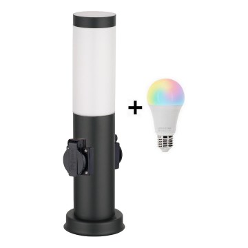 Brilagi - LED RGBW hämardatav välisvalgusti 2 pistikupesaga 1xE27/9W/230V 2700-6500K IP44 40 cm must