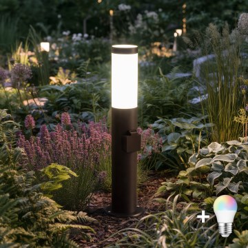 BRILAGI - LED RGBW hämardatav välisvalgusti pistikupesaga ELIA 1xE27/6,5W/230V 2700-6500K IP44 Wi-Fi 50 cm antratsiit