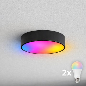 BRILAGI - LED RGBW hämardatav vannitoa laelamp CLARE 2xE27/12W/230V 2700-6500K läbimõõt 30 cm IP54 must