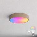 BRILAGI - LED RGBW hämardatav vannitoa laevalgusti CLARE 3xE27/12W/230V 2700-6500K läbimõõt 40 cm IP54 beež