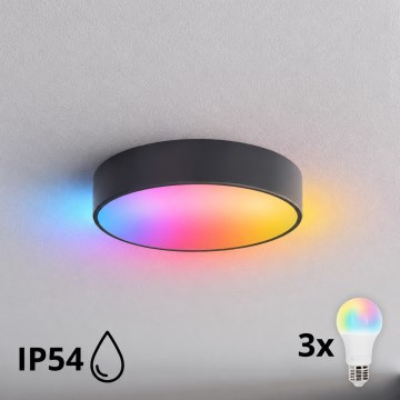 BRILAGI - LED RGBW hämardatav vannitoa laevalgusti CLARE 3xE27/12W/230V läbimõõt 40 cm antratsiit IP54