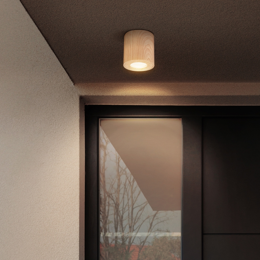 Brilagi - LED RGBW hämardatav vannitoa valgusti MIA 1xGU10/4,8W/230V 3000K 84x80 mm tamme dekor IP44 + kaugjuhtimispult