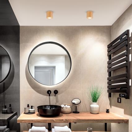 Brilagi - LED RGBW hämardatav vannitoa valgusti MIA 1xGU10/6W/230V 3000K 84x80 mm tamme dekor IP44 + kaugjuhtimispult