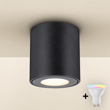 Brilagi - LED RGBW hämardatav vannitoavalgusti MIA 1xGU10/4,8W/230V 3000K 84x80 mm must IP54 + kaugjuhtimispult
