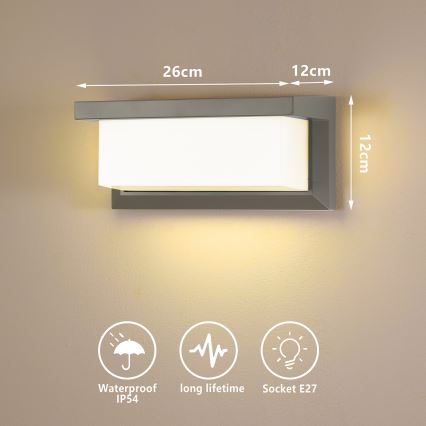 Brilagi - LED RGBW hämardatav välisseinavalgusti BRICKY 1xE27/9W/230V 2700-6500K IP54 hall