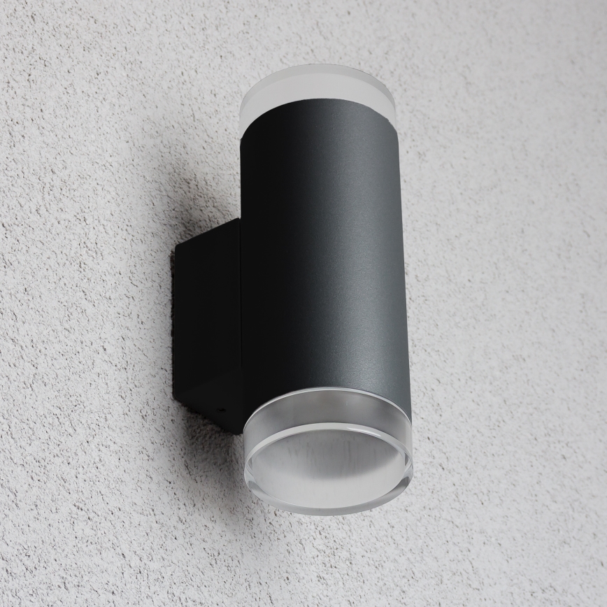 Brilagi - LED RGBW hämardatav välisseinavalgusti MATERA 2xGU10/4,8W/230V 3000K IP54 must + kaugjuhtimispult