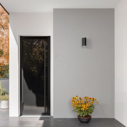 Brilagi - LED RGBW hämardatav välisseinavalgusti MATERA 2xGU10/4,8W/230V 3000K IP54 must + kaugjuhtimispult