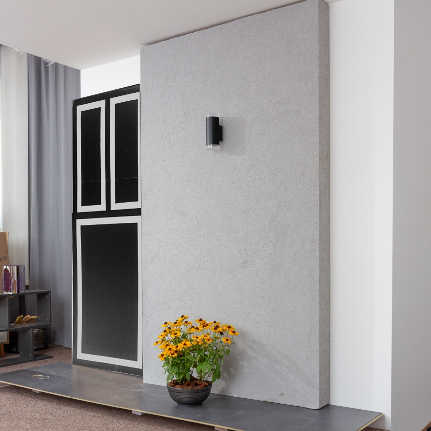 Brilagi - LED RGBW hämardatav välisseinavalgusti MATERA 2xGU10/4,8W/230V 3000K IP54 must + kaugjuhtimispult