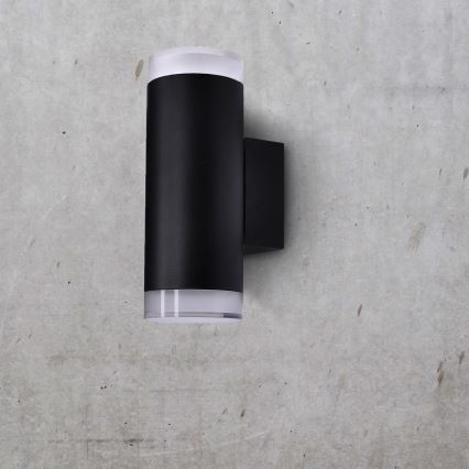 Brilagi - LED RGBW hämardatav välisseinavalgusti MATERA 2xGU10/4,8W/230V 3000K IP54 must + kaugjuhtimispult
