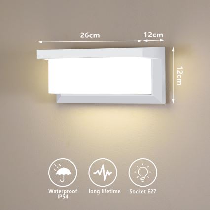 Brilagi - LED RGBW hämardatav välisseinale paigaldatav seinavalgusti BRICKY 1xE27/15W/230V 2700-6500K IP54 valge