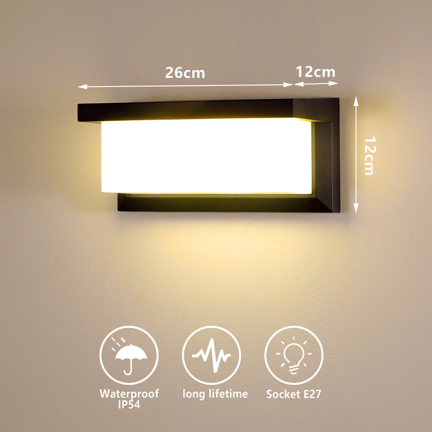 Brilagi - LED RGBW hämardatav välisseinavalgusti BRICKY 1xE27/9W/230V 2700-6500K IP54 must