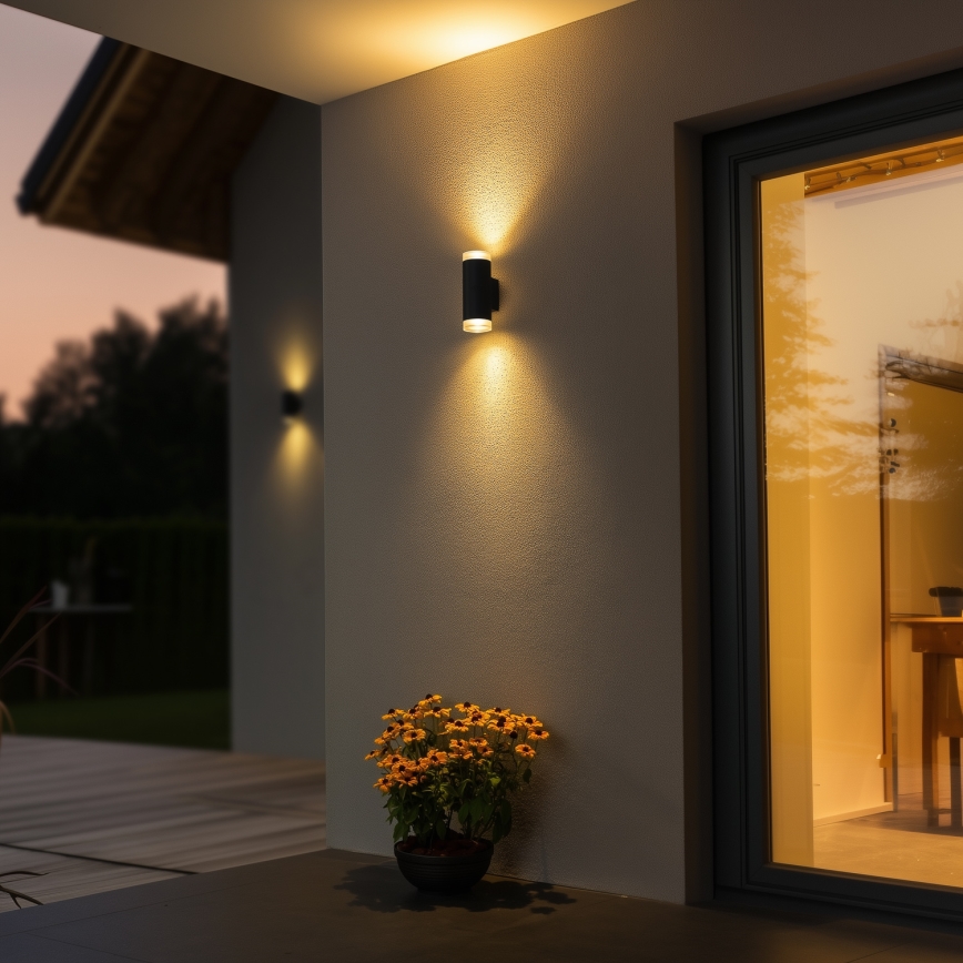 Brilagi - LED RGBW hämardatav välisseinavalgusti MATERA 2xGU10/4,8W/230V 3000K IP54 antratsiit + kaugjuhtimispult