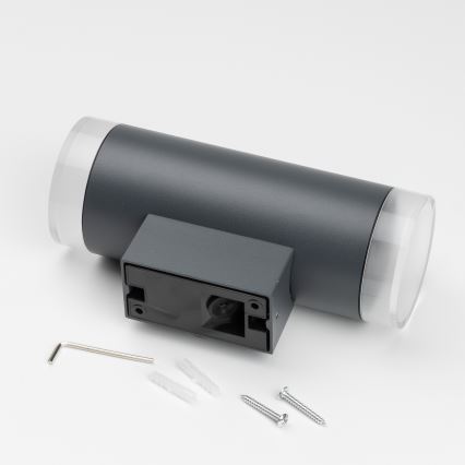 Brilagi - LED RGBW hämardatav välisseinavalgusti MATERA 2xGU10/4,8W/230V 3000K IP54 antratsiit + kaugjuhtimispult