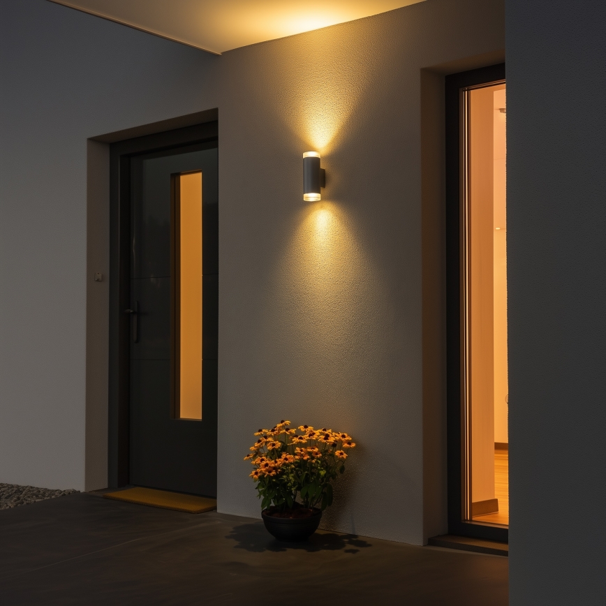 Brilagi - LED RGBW hämardatav välisseinale paigaldatav seinavalgusti MATERA 2xGU10/4,8W/230V 3000K IP54 hall + kaugjuhtimispult