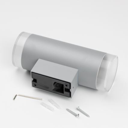 Brilagi - LED RGBW hämardatav välisseinale paigaldatav seinavalgusti MATERA 2xGU10/4,8W/230V 3000K IP54 hall + kaugjuhtimispult