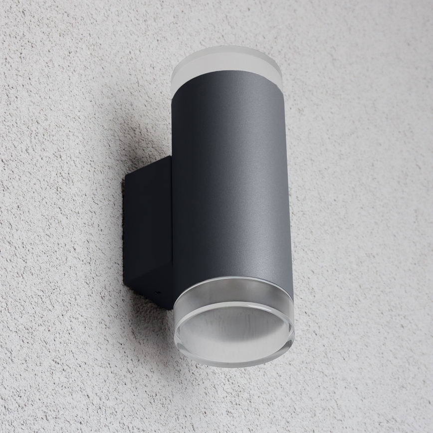 Brilagi - LED RGBW hämardatav välisseinavalgusti MATERA 2xGU10/6W/230V 3000K IP54 antratsiit + kaugjuhtimispult