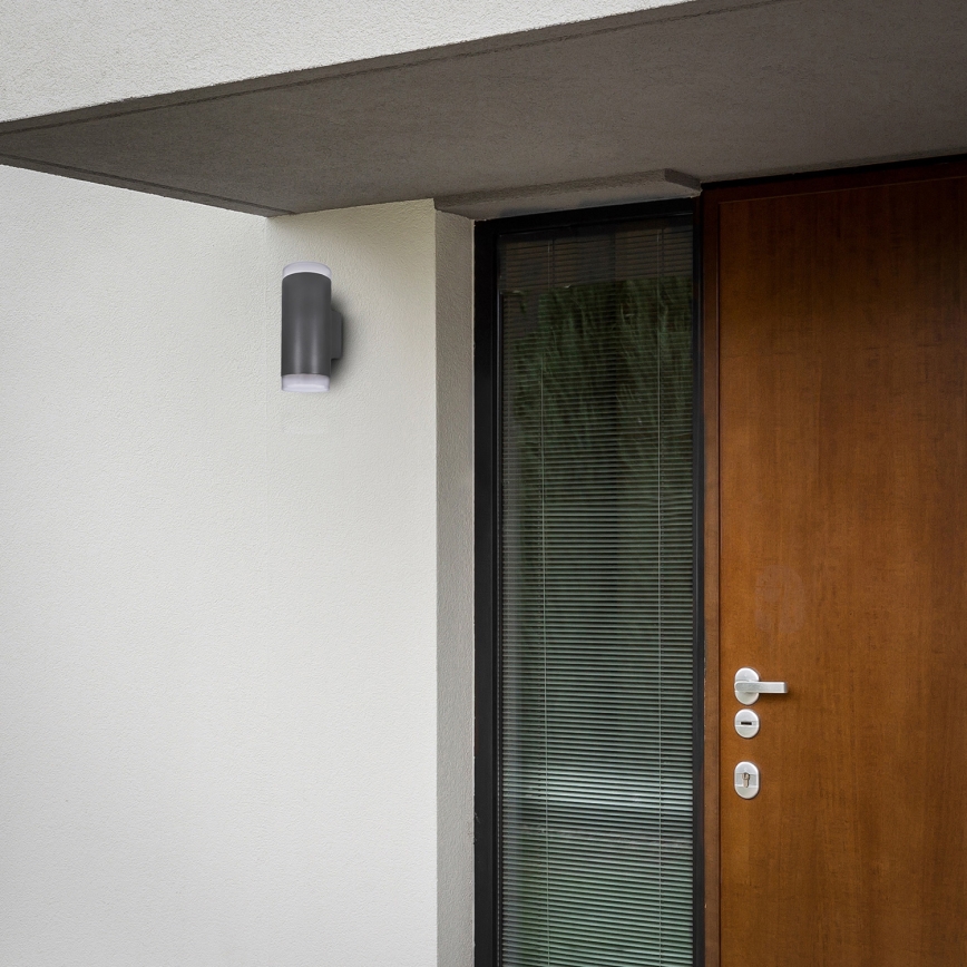 Brilagi - LED RGBW hämardatav välisseinavalgusti MATERA 2xGU10/6W/230V 3000K IP54 antratsiit + kaugjuhtimispult