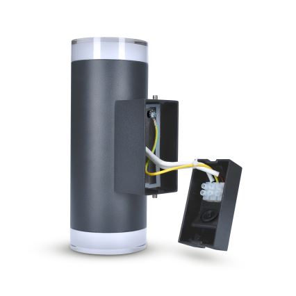 Brilagi - LED RGBW hämardatav välisseinavalgusti MATERA 2xGU10/6W/230V 3000K IP54 antratsiit + kaugjuhtimispult