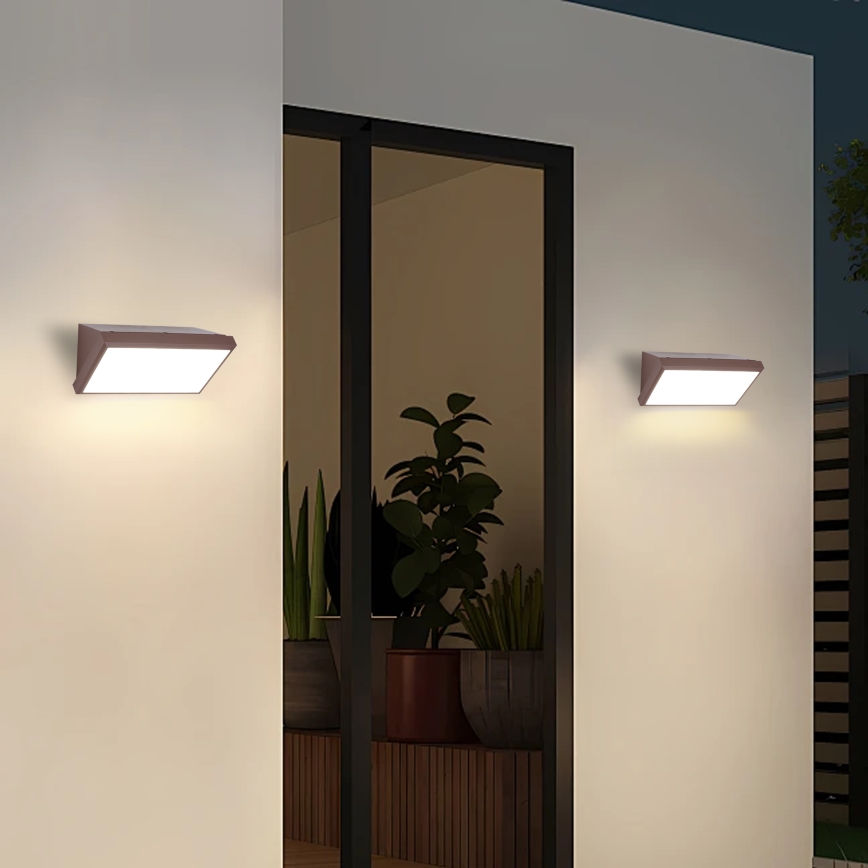 Brilagi - LED RGBW hämardatav välisseinale paigaldatav seinavalgusti TRIANGLE 1xE27/9W/230V 2700-6500K IP65 pruun