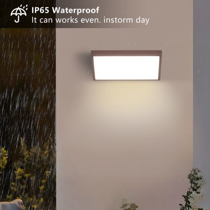 Brilagi - LED RGBW hämardatav välisseinale paigaldatav seinavalgusti TRIANGLE 1xE27/9W/230V 2700-6500K IP65 pruun